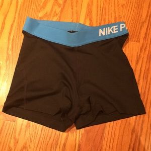Black and Blue Nike Spandex Shorts